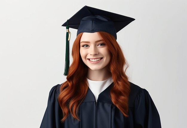 Foto di una felice squadra di laureati con cappello di laurea e diploma