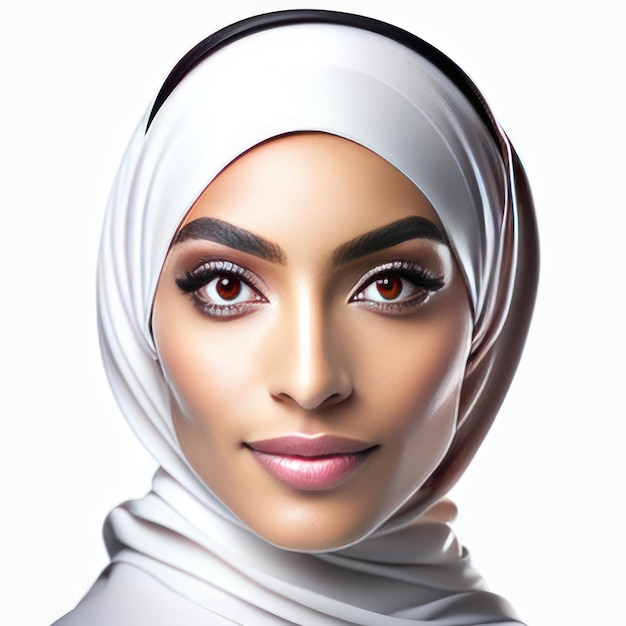 Foto di una giovane donna musulmana con una pelle perfetta Intelligenza artificiale generativa