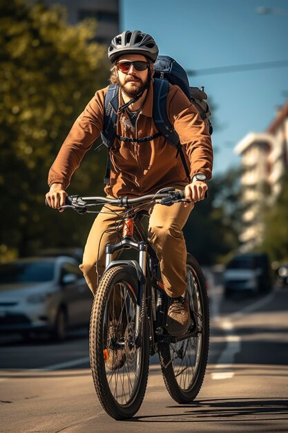 Foto di una persona in bicicletta