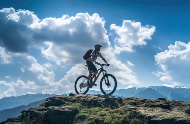 Foto di una persona in bicicletta