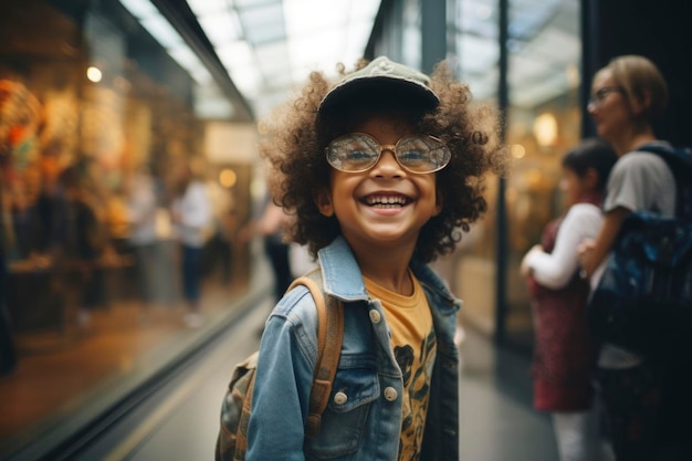 Foto di una persona nel museo