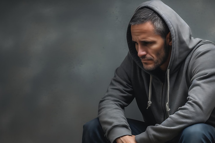 Foto foto di una persona triste e spazio per copiare