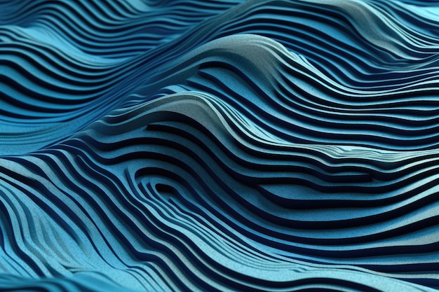 foto di una topografia blu artificiale orizzontale IA generativa