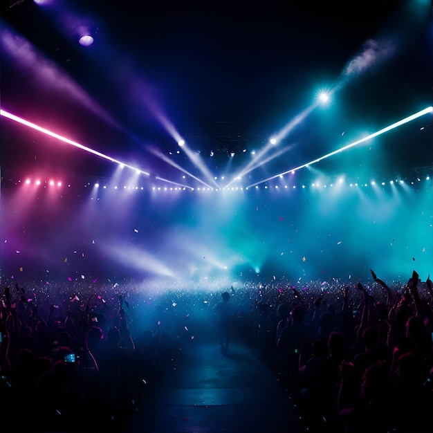 Foto di una vivace folla di appassionati di musica ad un concerto dal vivo
