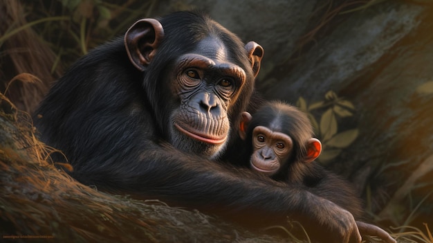 foto di uno scimpanzé