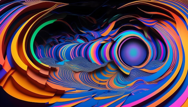 Foto di uno sfondo astratto vibrante con un affascinante disegno a spirale
