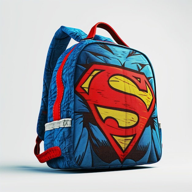 Foto di uno zaino di Superman di ritorno a scuola