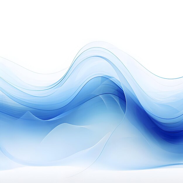 Foto di variazioni di colore blu gradiente linee curve d'onda disegni su sfondo bianco