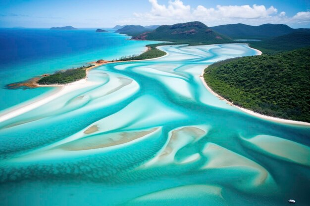 Foto di vista aerea dell'oceano del mare della costa della bella spiaggia paradisiaca