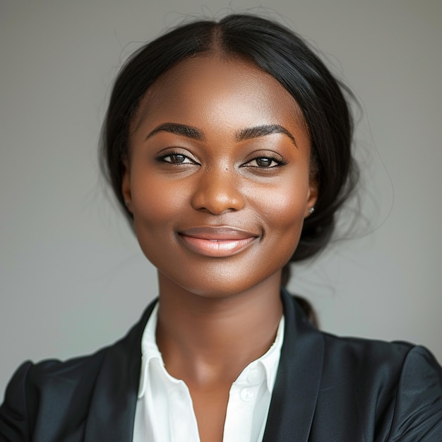 foto donna d'affari africana fiduciosa sorridente ritratto da vicino per la campagna di lavoro e carriera