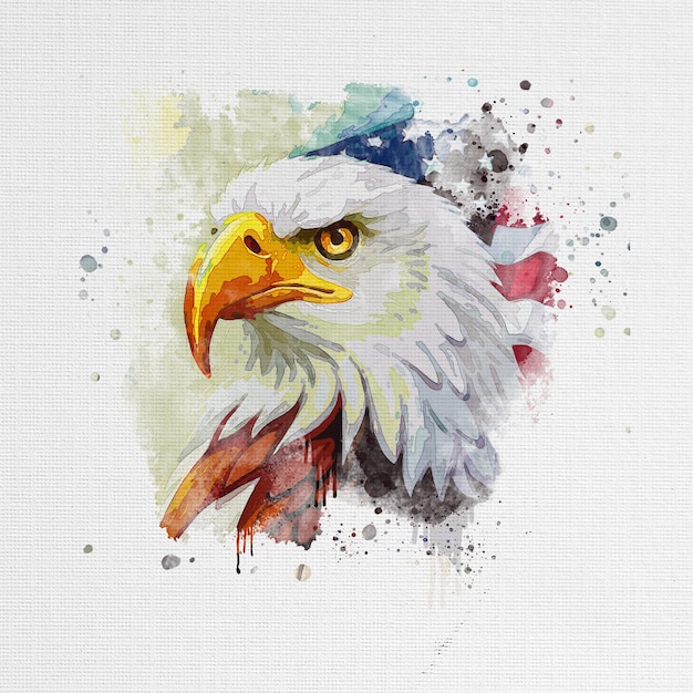 Foto Eagle Design illustrazione con bandiera americana