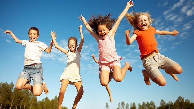 Foto f Felicità e libertà durante l'infanzia con bambini carini