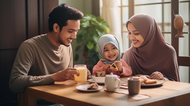 foto famiglia islamica asiatica indonesiana