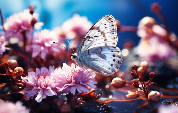 foto farfalla sul fiore viola