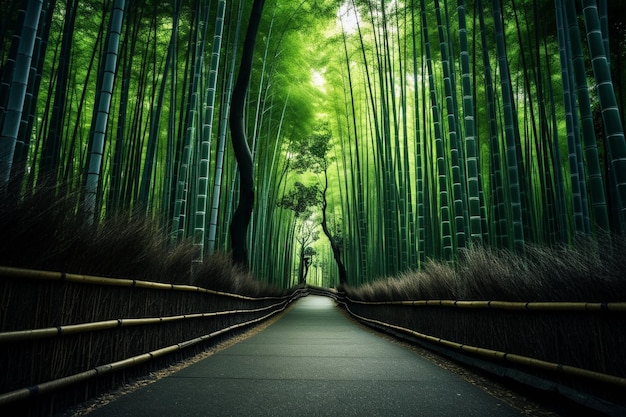 foto foresta di bambù a Kyoto, Giappone