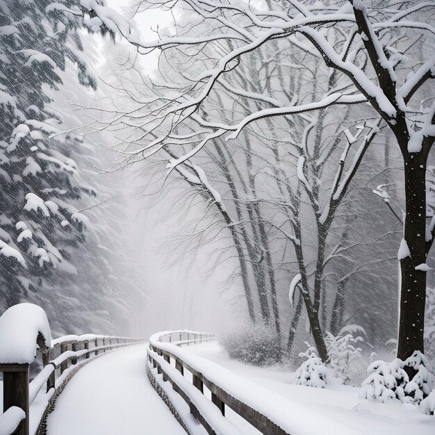 Foto foresta innevata