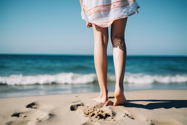 Foto gambe di donna in spiaggia