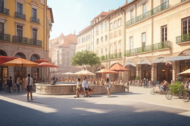 Foto gente di Ginevra in Svizzera che si rilassa in un caffè all'aperto sulla Grand rue nel centro della città di Ginevra