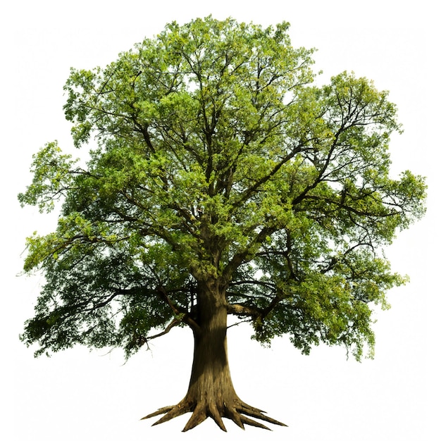 Foto grande albero isolato su sfondo bianco