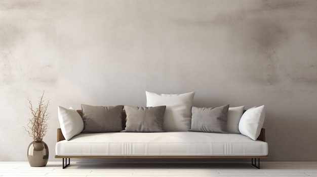 Foto gratis di cuscino grigio sul divano bianco