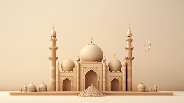 Foto gratis di rendering 3D di un disegno di moschea