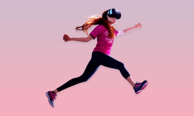 Foto gratis di una donna che sperimenta la tecnologia di intrattenimento VR. Una donna si impegna in una realtà virtuale