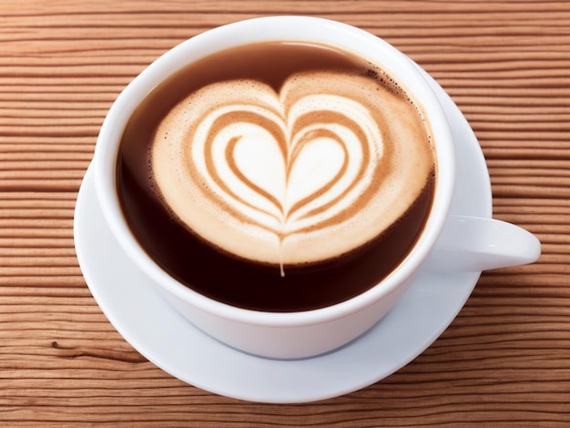 Foto gratis tazza di caffè con un cuore disegnato