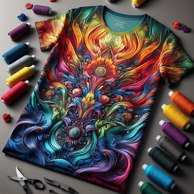 Foto gratuita Beautiful TShirt Design Concept Art pattern T-shirt è colorato