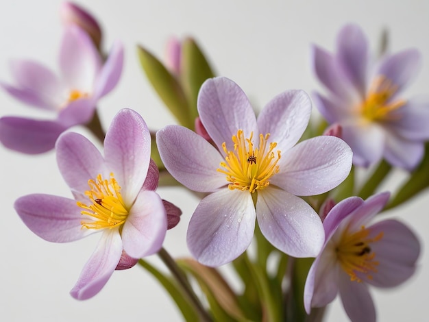 Foto gratuita Bellissimi fiori primaverili su sfondo bianco vista superiore Disegno floreale Foto gratuita Bellissima