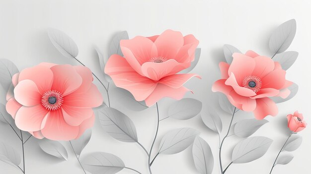 Foto gratuita di Happy Mothers Day Questo disegno vettoriale importato presenta fiori rosa e bianchi