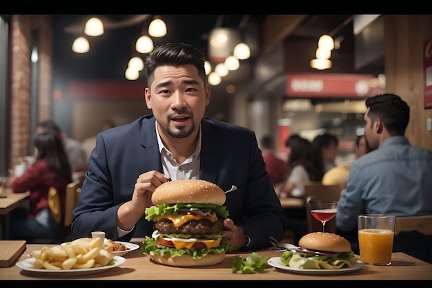 Foto gratuita di un gruppo di amici che mangiano fast food insieme al ristorante