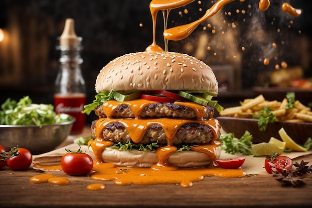 Foto gratuita hamburger gustoso isolato su sfondo bianco hamburger fresco fast food con carne di manzo e formaggio