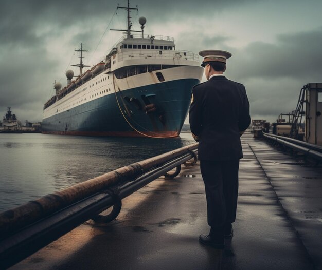 Foto gratuita il pilota era pronto ad imbarcarsi sulla nave