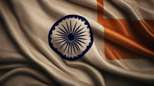 Foto gratuita in primo piano della bandiera dell'India con texture interessanti