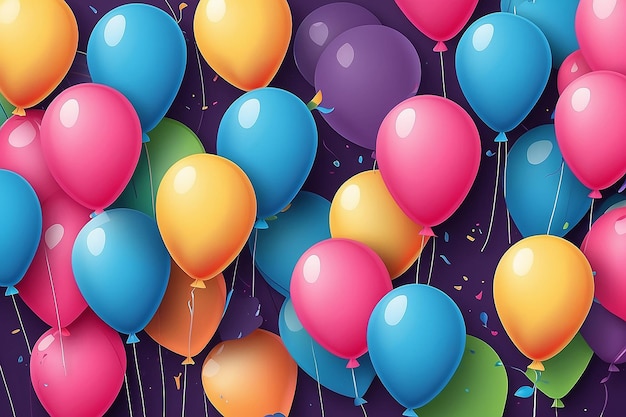 Foto gratuita palloncini multicolori sfondo festivo felice generativo ai