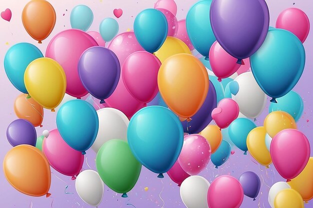 Foto gratuita palloncini multicolori sfondo festivo felice generativo ai