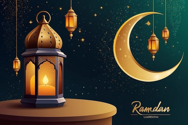Foto gratuita Ramadan Kareem Eid Mubarak Lampada reale elegante con la Porta Santa della Moschea
