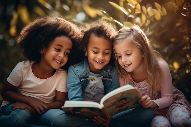 Foto gratuite di bambini diversi che leggono libri