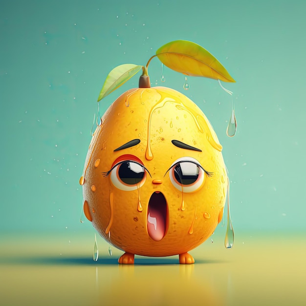 Foto illustrazione carattere mango frutto isolato express