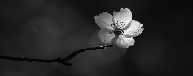 Foto in bianco e nero di un singolo fiore