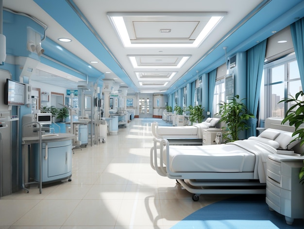 Foto in stile medicina ospedaliera di colori bianco blu