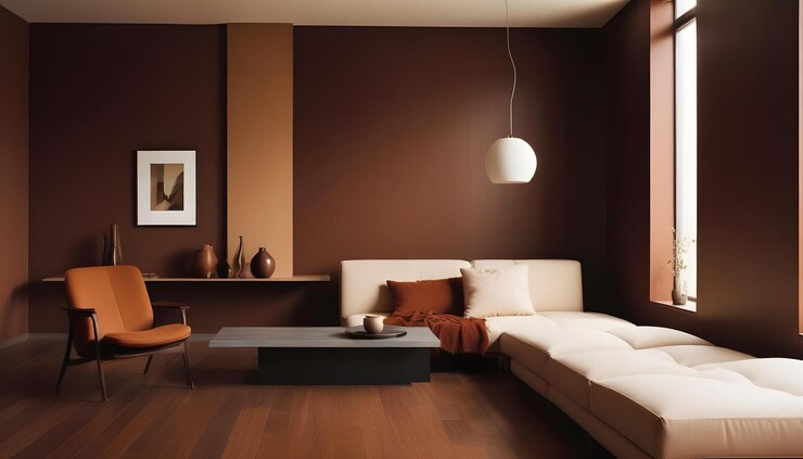 Foto interior ruang desain modern ilustrasi 3D
