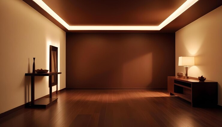 Foto interior ruang desain modern ilustrasi 3D