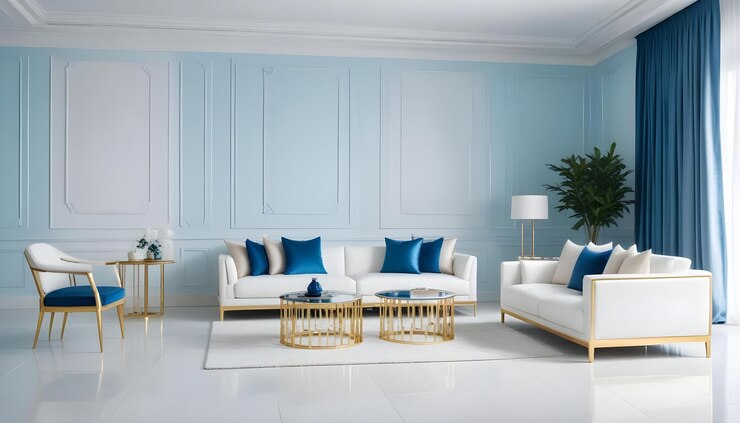 Foto interior ruang desain modern ilustrasi 3D