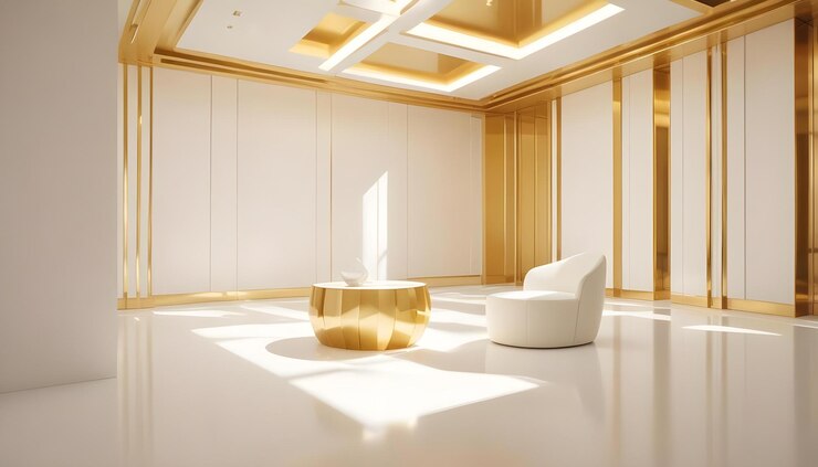Foto interior ruang desain modern ilustrasi 3D