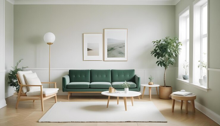 Foto interior ruang desain modern ilustrasi 3D