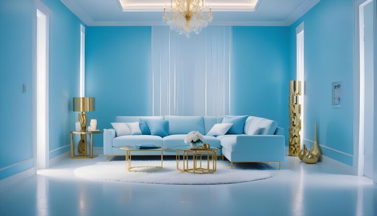 Foto interior ruang desain modern ilustrasi 3D
