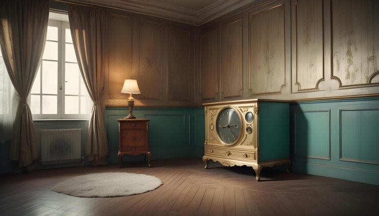 Foto interior ruang desain modern ilustrasi 3D