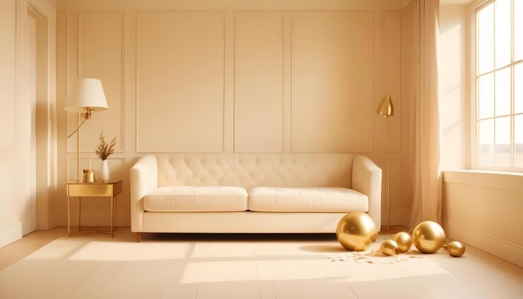 Foto interior ruang desain modern ilustrasi 3D