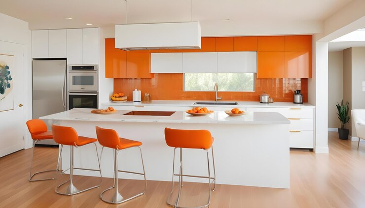 Foto interior ruang desain modern ilustrasi 3D